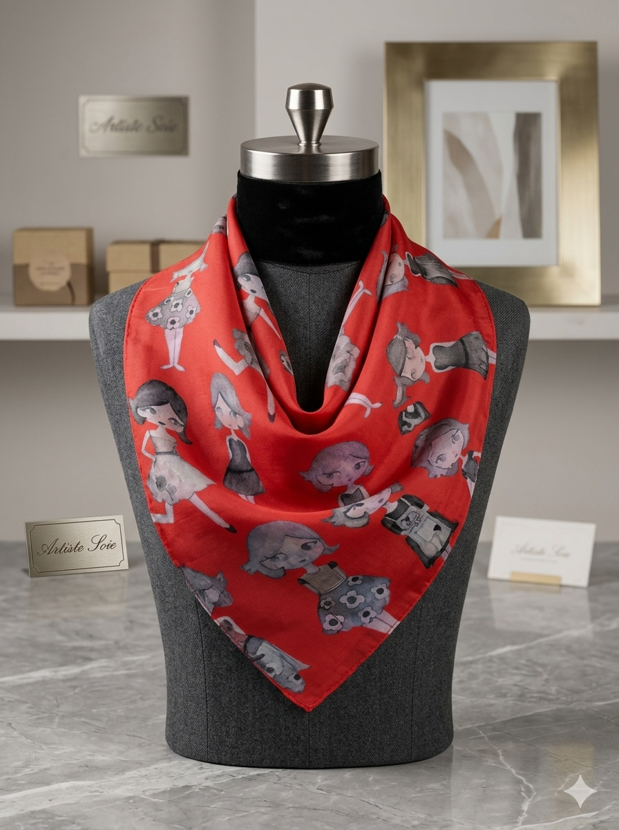 SILK DOLL PRINT SCARVES